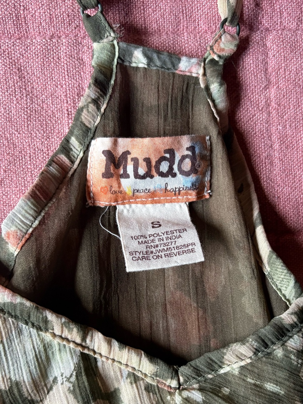 Mudd Y2K 90s floral tank top Green Pink White- Juniors S - Picture 2 of 6